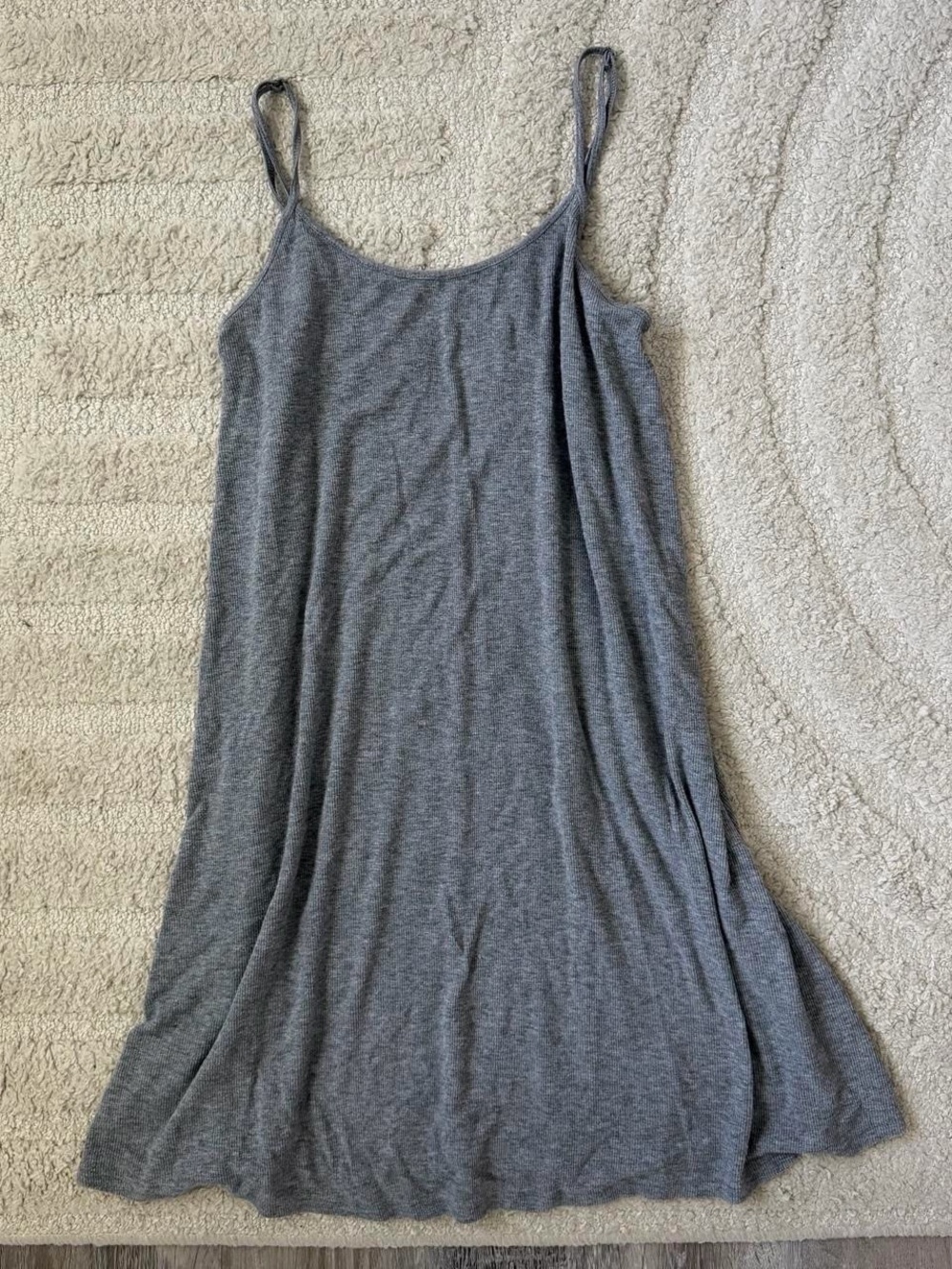 aerie Grey Spaghetti Strap Swing Dress